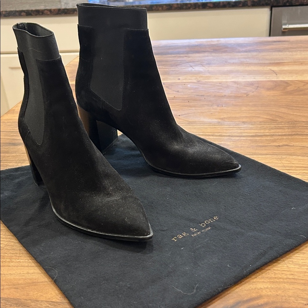Rag & Bone Suede Black Ankle Boots